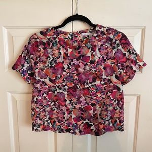 Collective Concepts Scalloped Hem Crop Floral XS